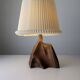 Sculptural table lamp in carved olive wood, organic modern 1970s