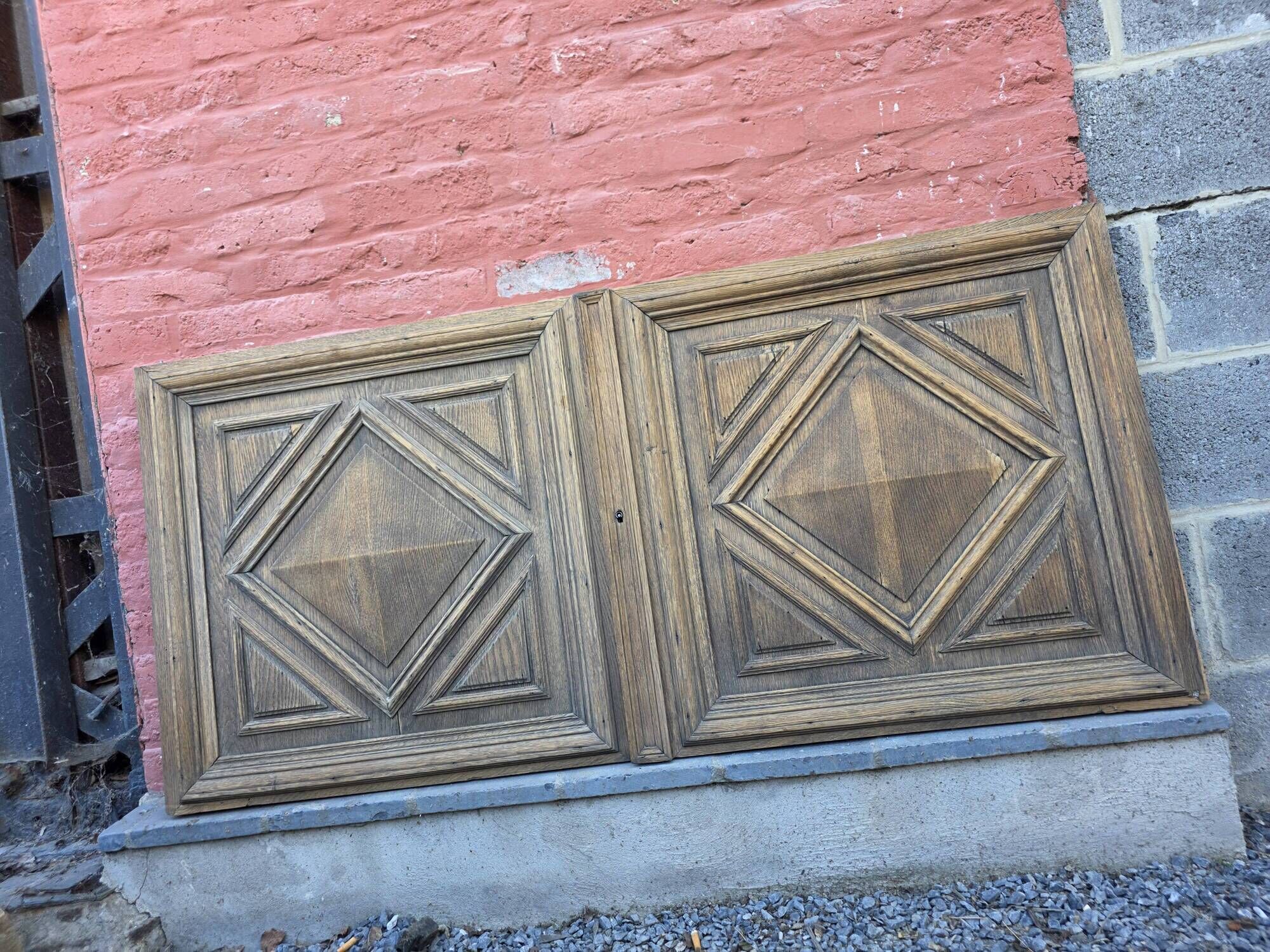 Pair of old solid oak doors