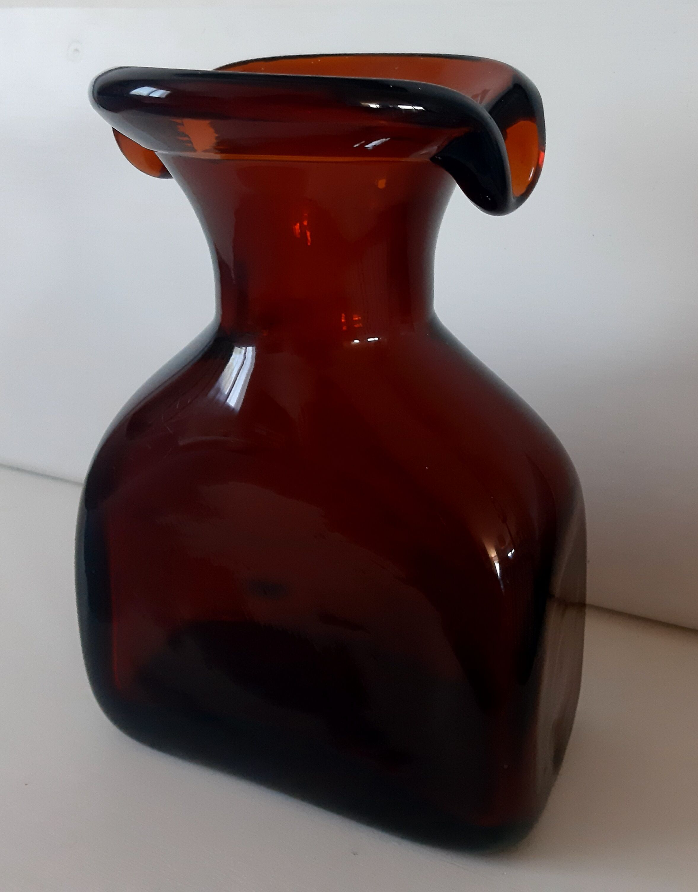 Blown glass amber vase