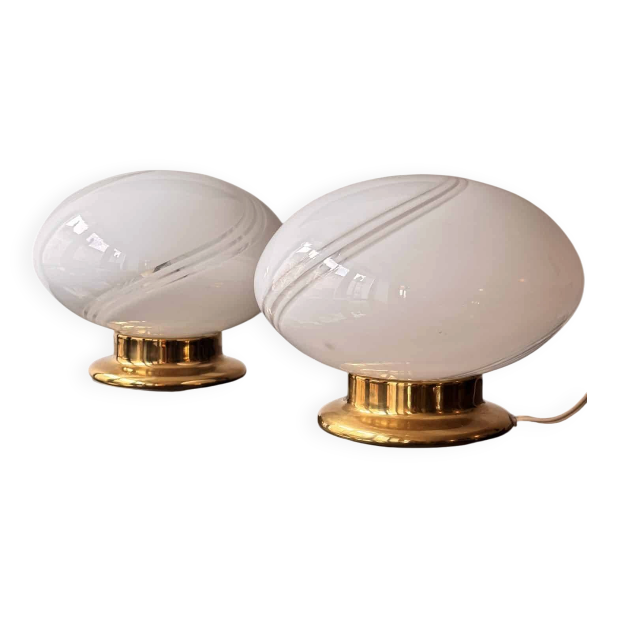 Pair of Murano glass table lamps – Italy, 1970s