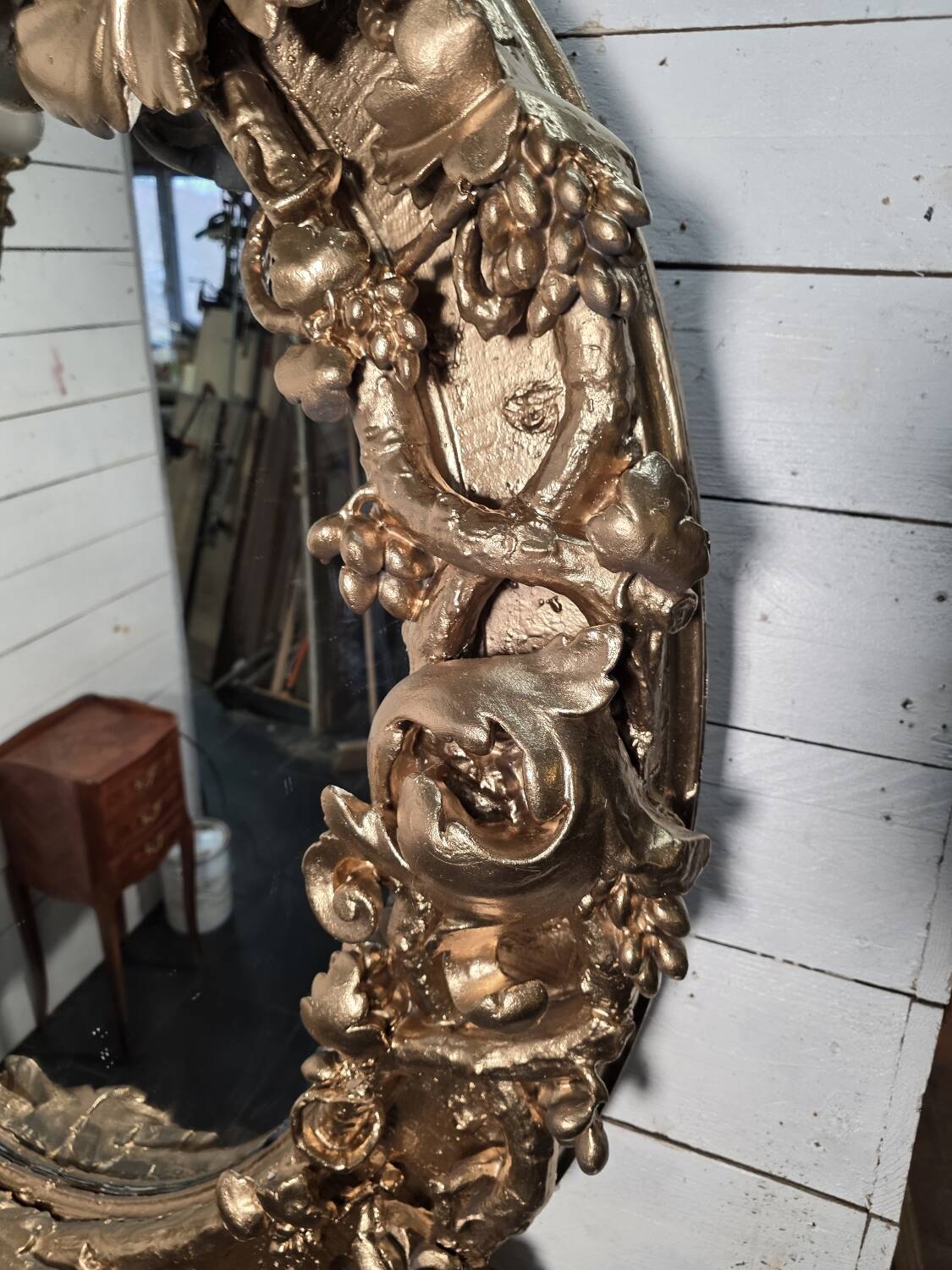 Louis XV rococo style gilded mirror, 130×100cm