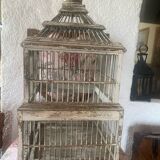 Large antique wooden birdcage