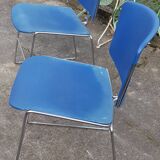 paire de chaises max stacker steel case bleues