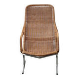 Fauteuil en rotin tressé Dirk van Sliedrecht 514C pour Gebroeders Jonkers Noordwolde