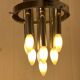 Very large Mazzega pendant light in chrome organ and Murano glass