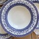 6 vintage deep plates with blue goose vichy decor