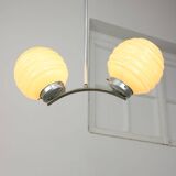 Lustre à sphère jaune Art Déco Italien