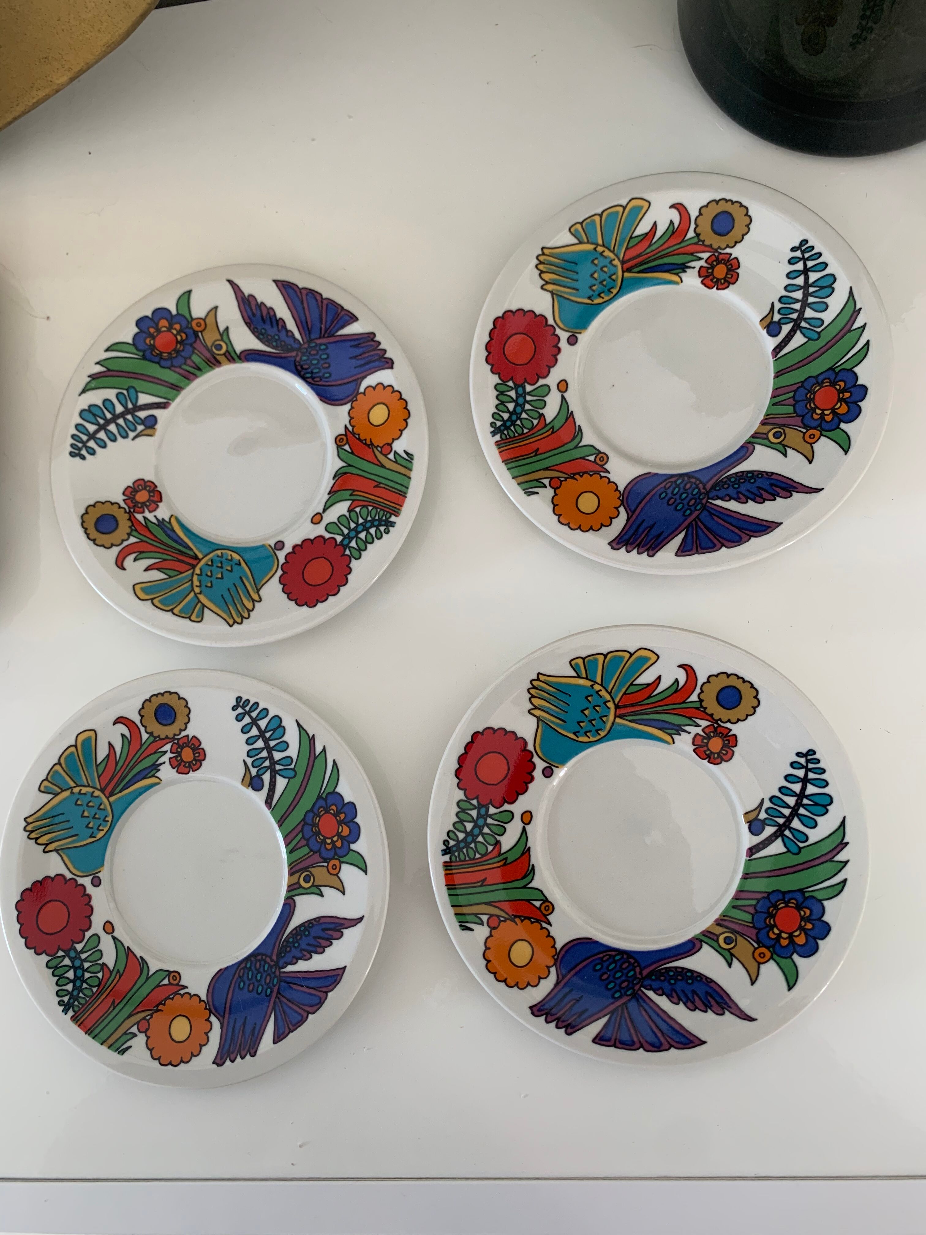 4 coffee cups Villeroy & Boch Acapulco + saucers Year 70