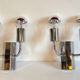 Pair of geometric wall lamps years 70 space age