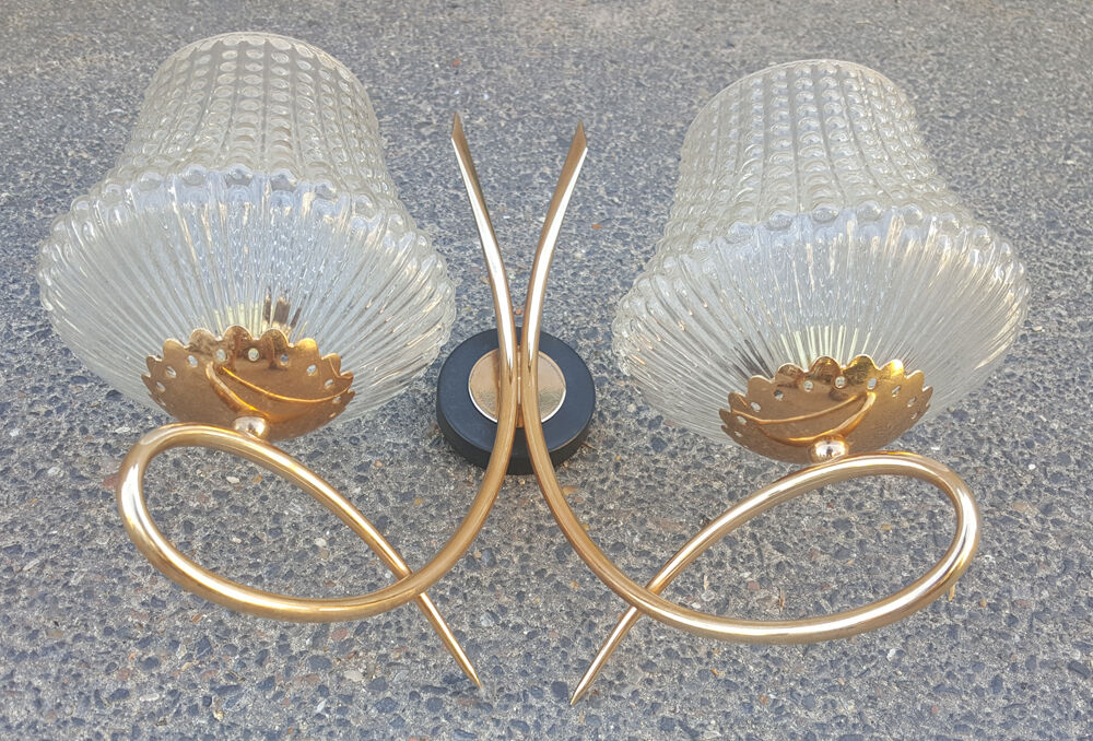 Double wall lamp from Maison Arlus from the 50s