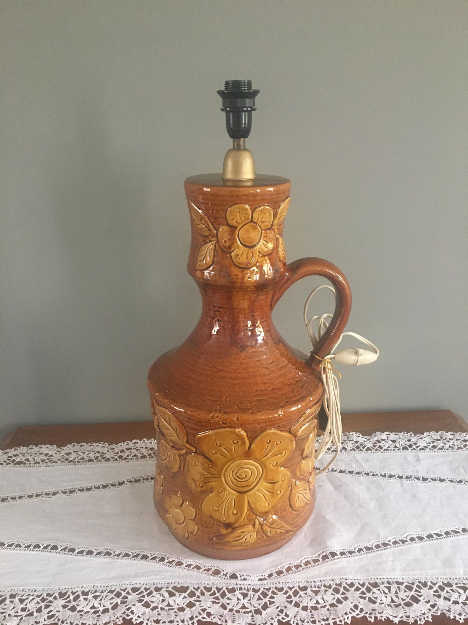 Vintage ceramic lamp base 1950-1960 Vallauris style