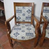 Pair of 19th century restoration armchairs in cherry wood