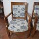 Pair of 19th century restoration armchairs in cherry wood