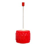 Lustre brutaliste en verre opalin de Karel Wolf pour Osvětlovací sklo, années 1970