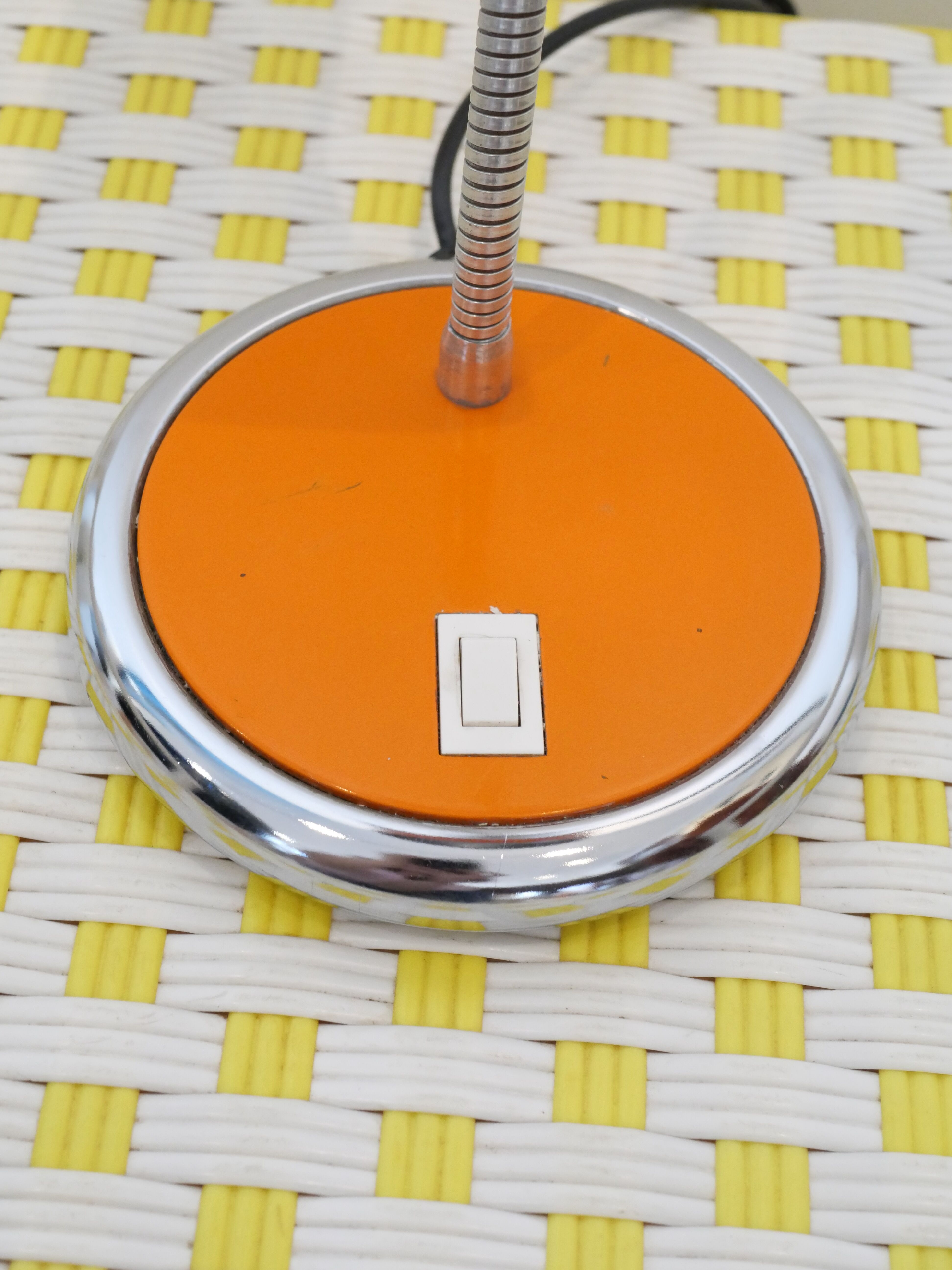 1970s orange metal desk lamp