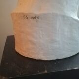 Patinated plaster man head.