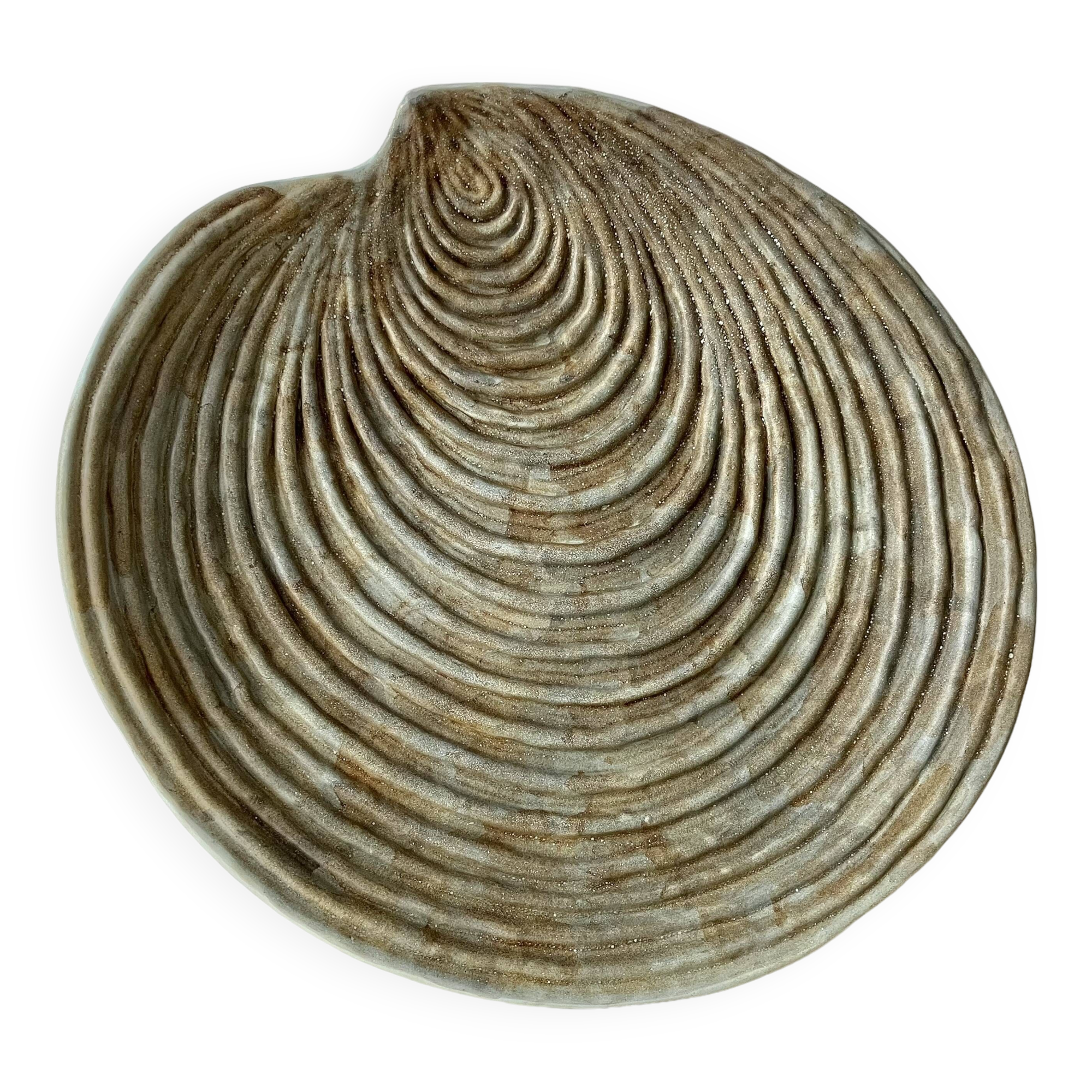 Large ceramic shell dish by Dominique Guillot for Vallauris 1960, giant oyster dish
