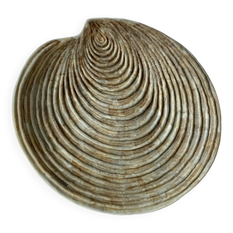 Large ceramic shell dish by Dominique Guillot for Vallauris 1960, giant oyster dish