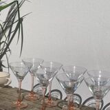 12 pink cocktail glasses Luminarc cuts