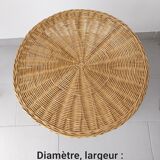 Rattan and bamboo side table