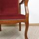 Burgundy Voltaire armchair