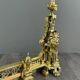Paire de chenets en bronze doré, style Louis XVI, XIXe Siècle