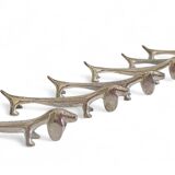 Vintage Knife Rests, Set of Six Silver Plated Dachshund Dogs, Italy, 20th-C