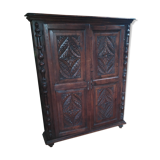 Old cabinet door carved solid oak