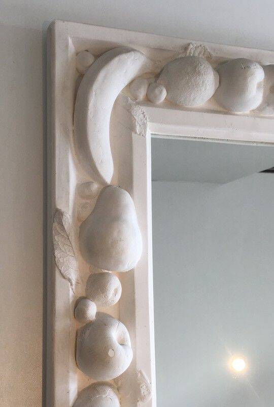 Unique decorative plaster mirror with fruit decorations