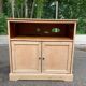 Louis Philippe two-door buffet, renovated TV unit in raw wood.