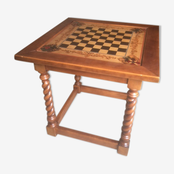 Table de jeu style Louis XIII noyer