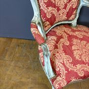 Paire de Cabriolets de Style Louis XV en Hêtre polychrome