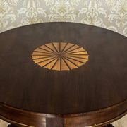 Table ronde avec chaises rembourrées, années 1950, ensemble de 5