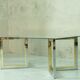 Italian modern brass and chrome coffee table, 1970