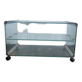 Chariot de bar et table d'appoint  vintage en verre gallotti & radice