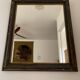 Miroir rectangle ancien lours bois sculpté peint patiné