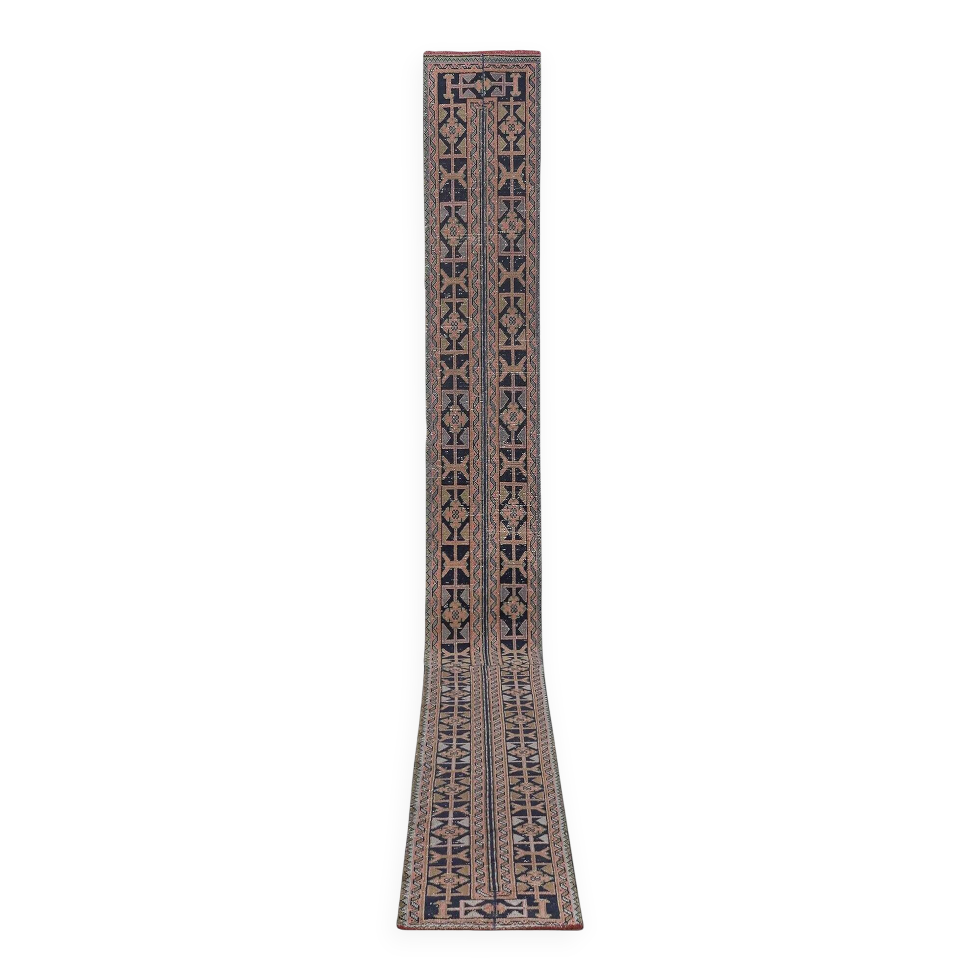 Vintage Turkish hallway rug 58x667 cm