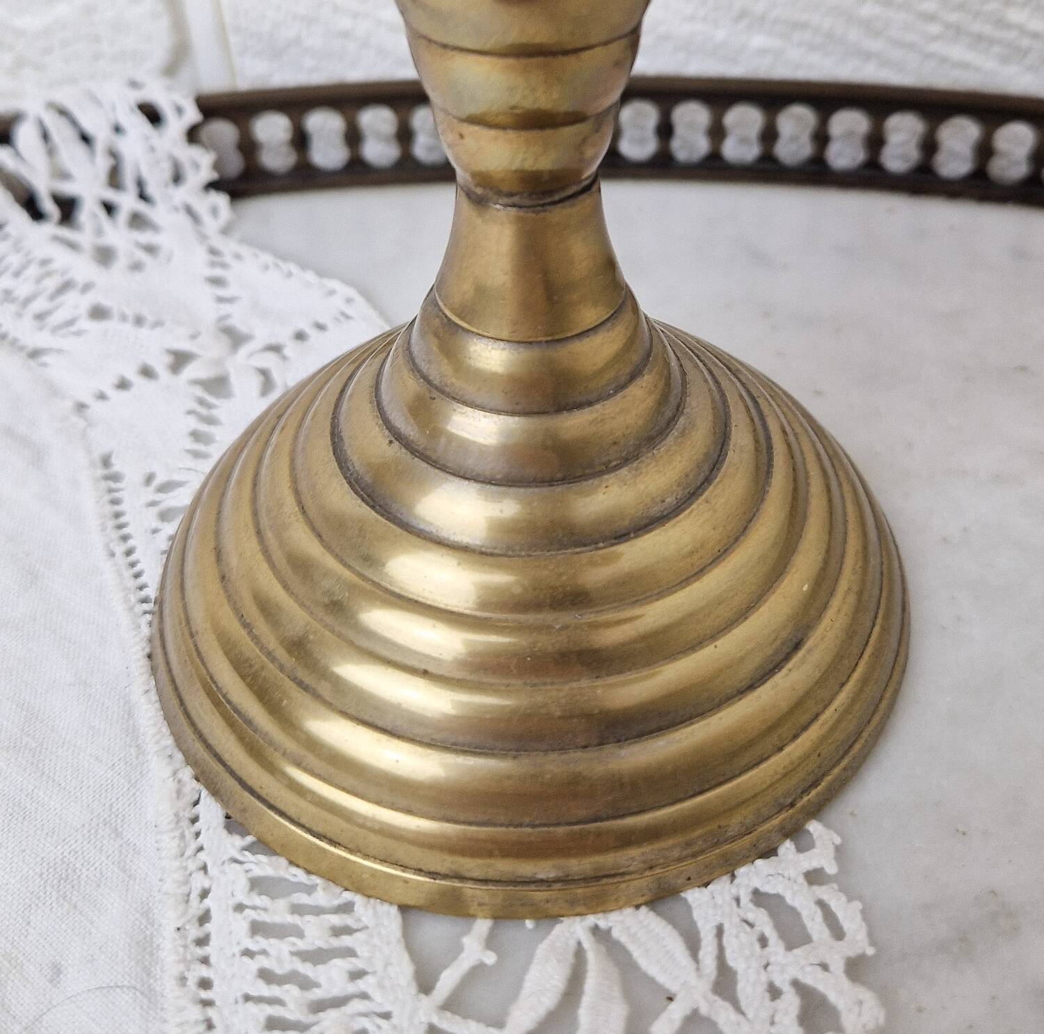 Vintage golden brass candlestick