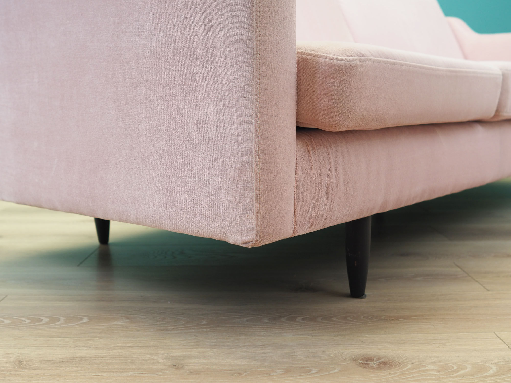 Pink velvet sofa, Danish design, 80's, production: Denmark