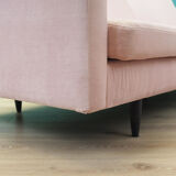 Pink velvet sofa, Danish design, 80's, production: Denmark
