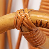 French Bamboo wall coat rack with large mirror, 1960