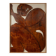 Relief panel "Step out of the frame!" in patinated wood. Contemporary.
