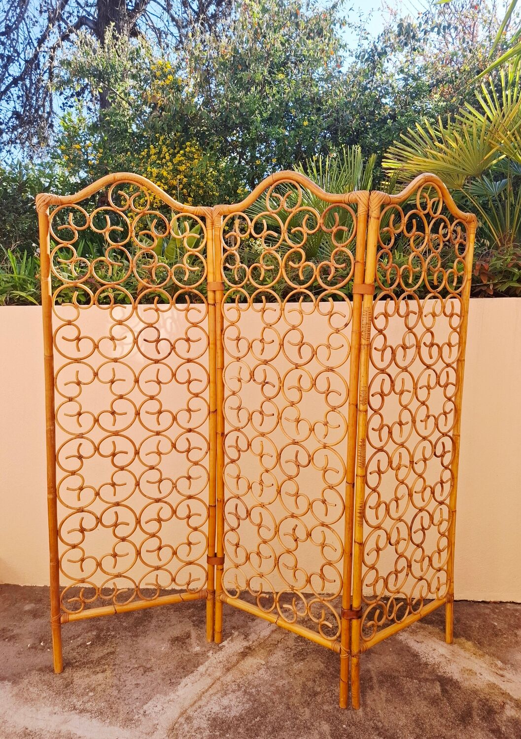 Rattan screen 1960 by Bonacina (Italy)
