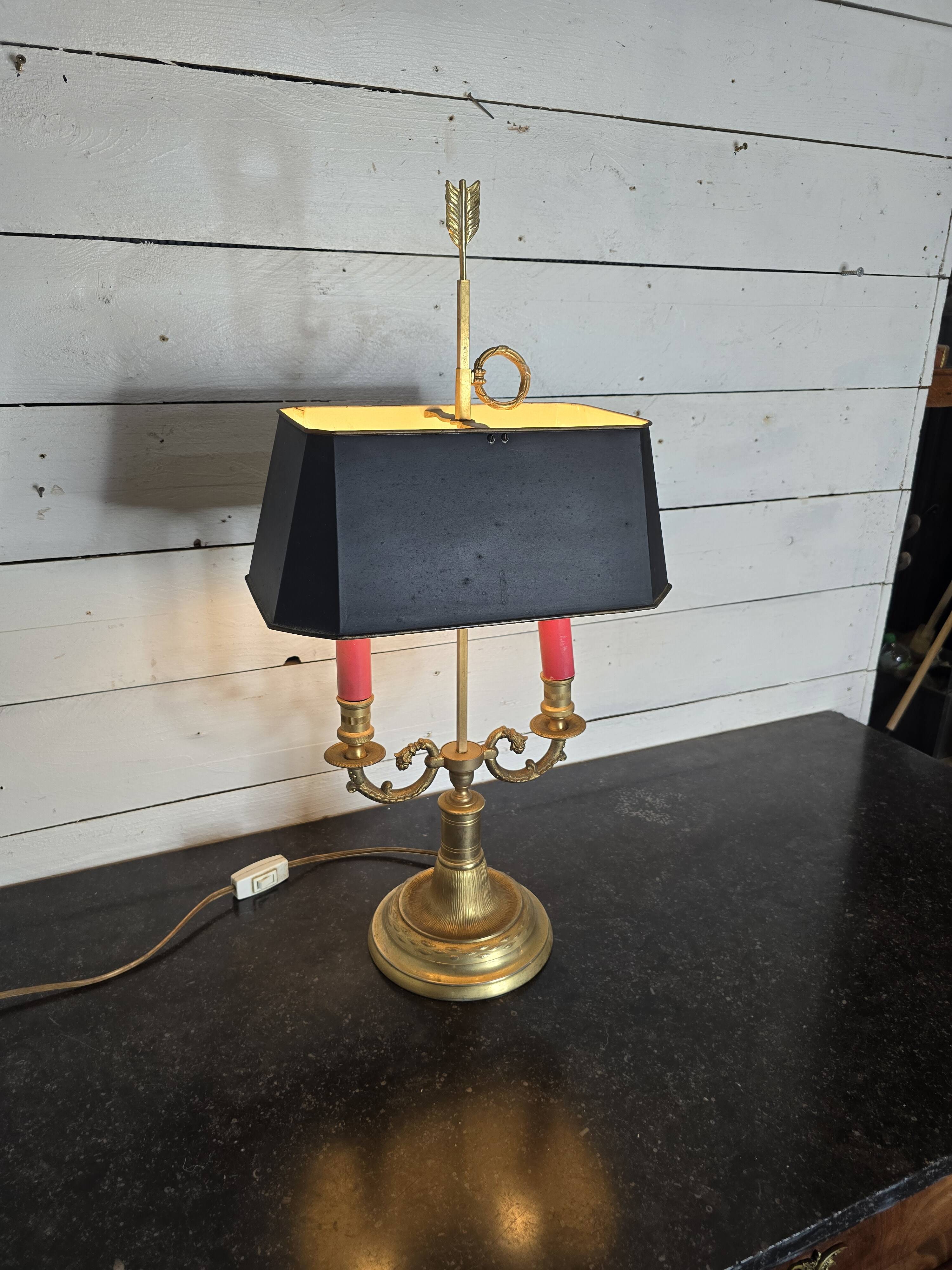Lampe bouillotte style empire en bronze milieu XXème