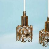 Vintage Palwa suspensions in brass & crystal