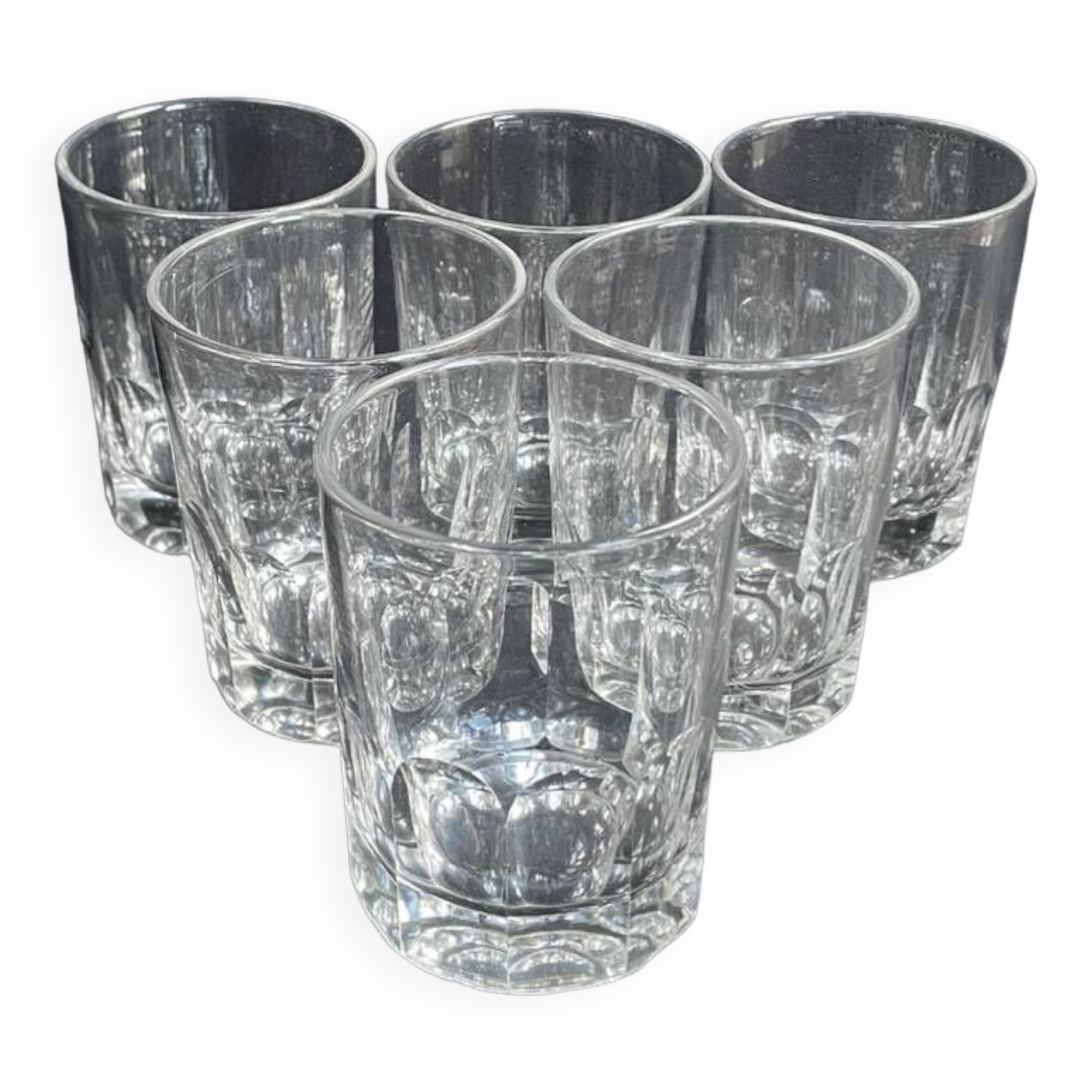 6 Baccarat whiskey tumblers – ½ strong crystal - Art Nouveau