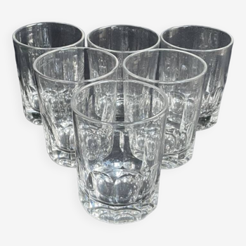 6 Baccarat whiskey tumblers – ½ strong crystal - Art Nouveau