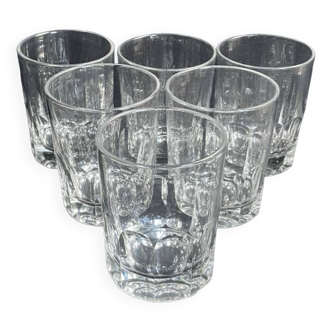 6 Baccarat whiskey tumblers – ½ strong crystal - Art Nouveau