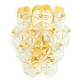 Faceted Crystal Glass & Brass Wall Light from Kinkeldey, Germany, 1970s