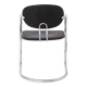 Effezeta chair, tubular chrome structure and black faux leather, made in Italy.